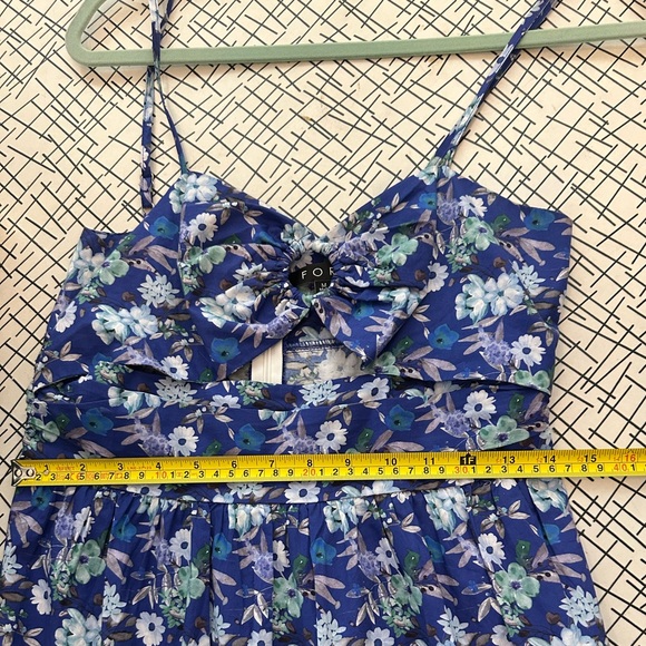 Summer Design Blue Floral Cutout O-Ring Tiered Maxi Dress - Picture 12 of 14